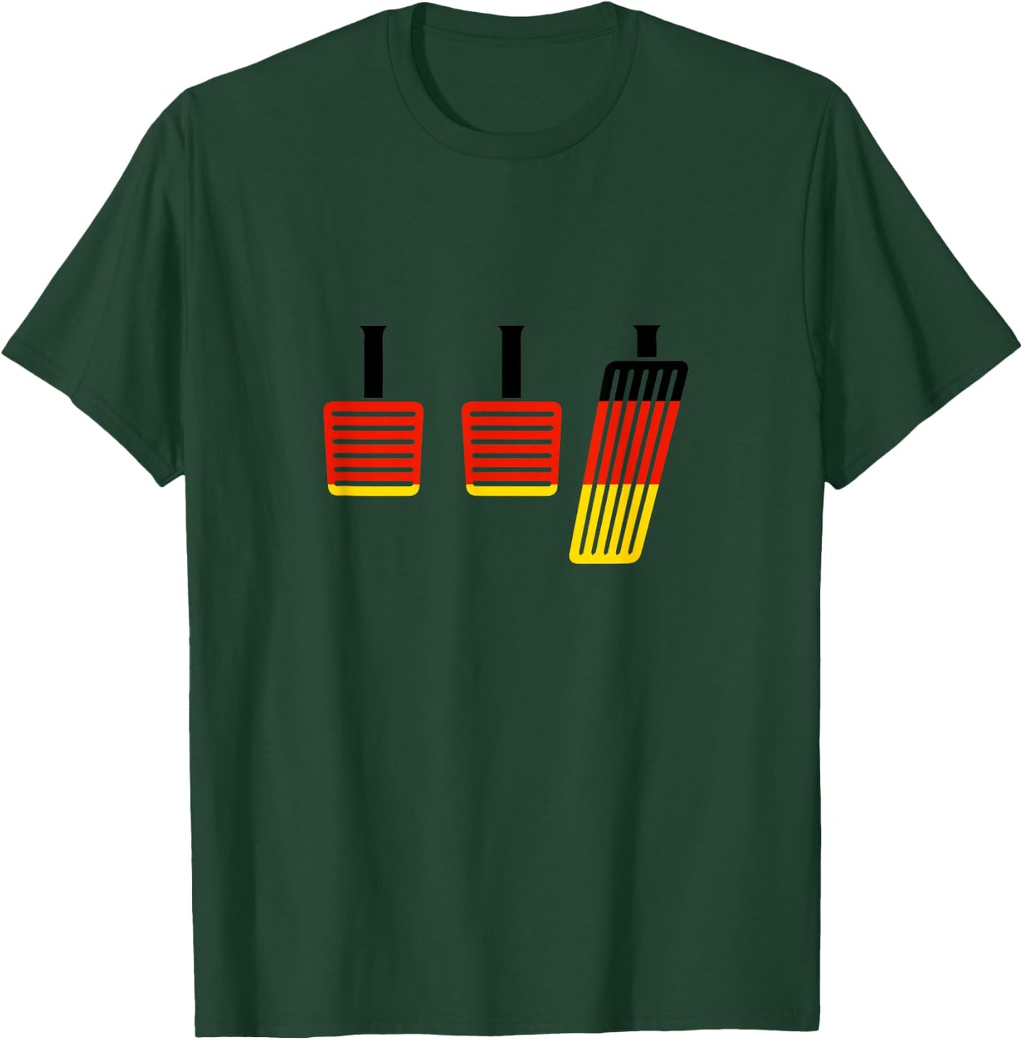 Three Pedals Shirt Manual Clutch German Car Enthusiast T-Shirt - T-Shirt | Forest