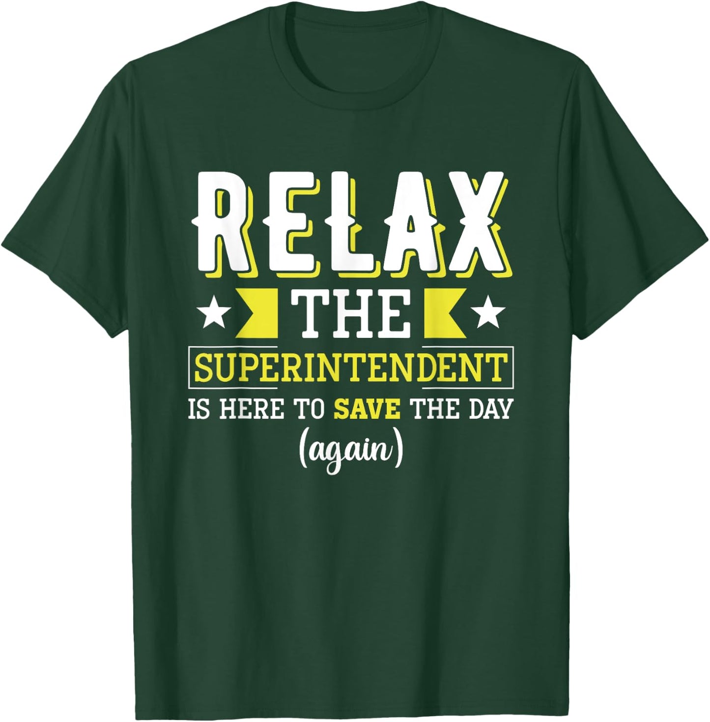 Superintendent Director Supervisor Back To School Superintendent - Kids, School, Uniform - -Adults - Black - Short Sleeve - Small - Classic Fit - Cotton 50%, Polyester 50% T-Shirt - T-Shirt | Forest