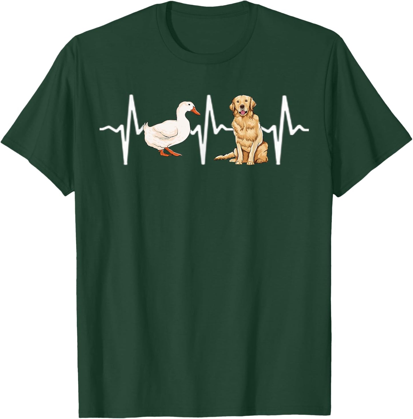 Goose Golden Retriever Heartbeat Dog Lover T-Shirt - T-Shirt | Forest
