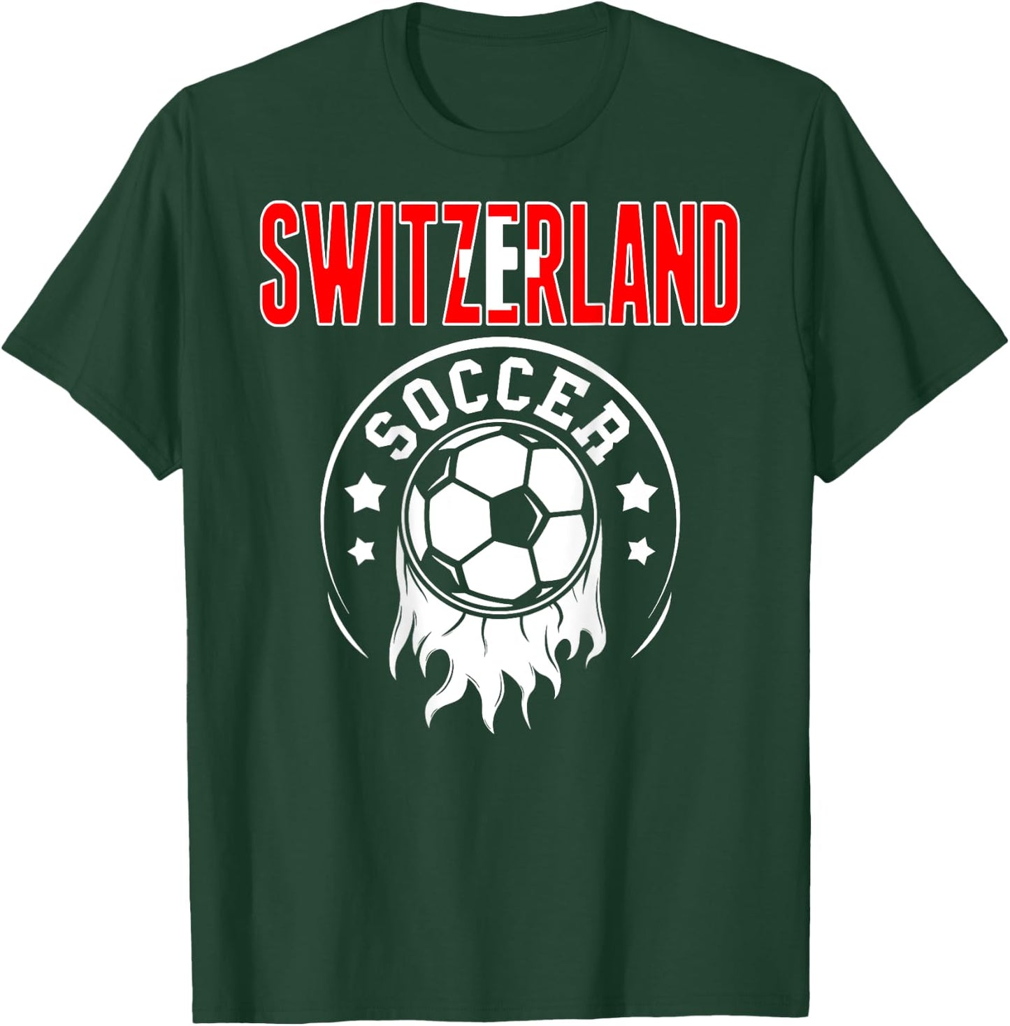 Switzerland Soccer Fans Jersey - Swiss Flag Football Lovers T-Shirt - T-Shirt | Forest