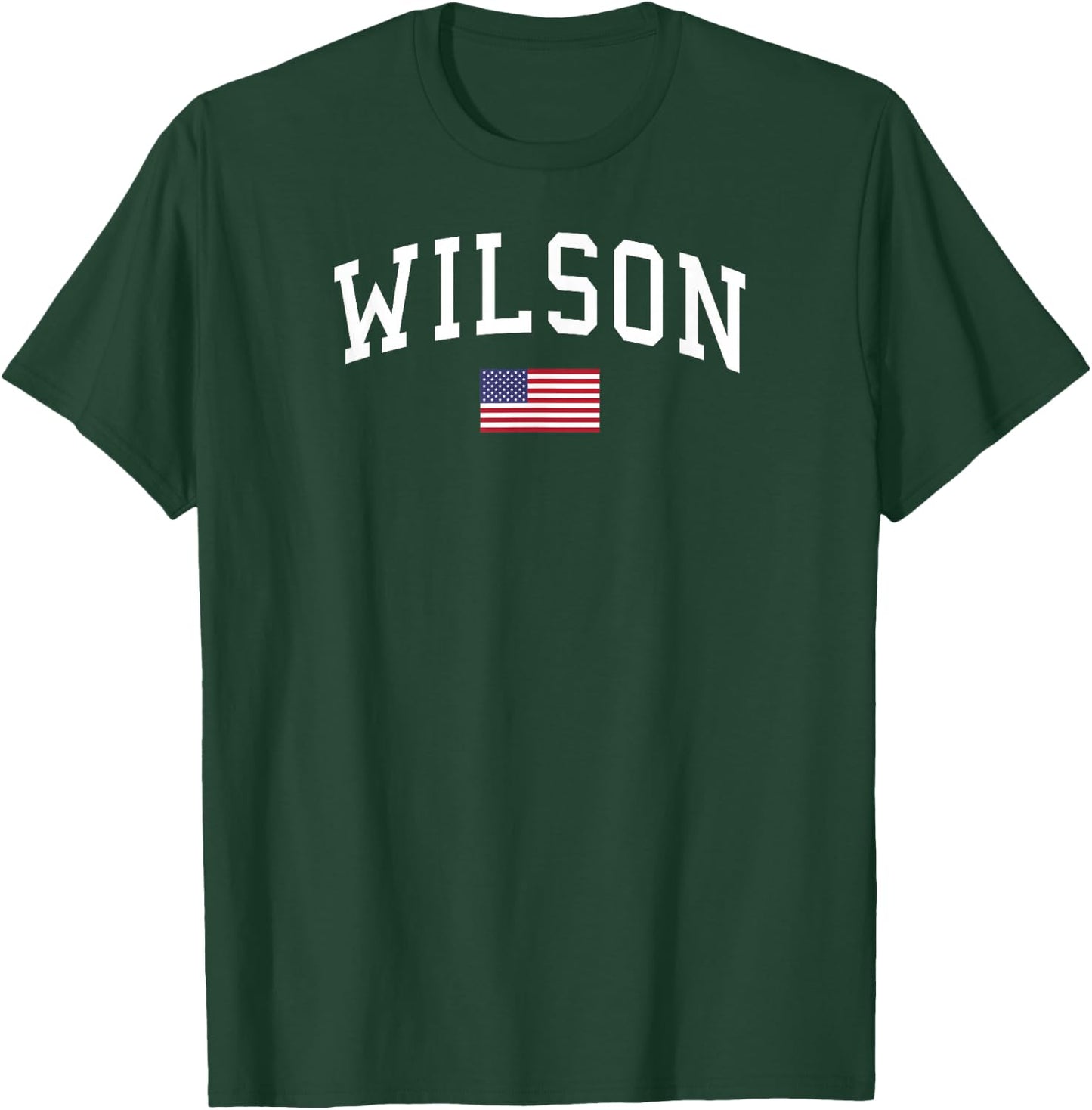 Wilson Clothing | US Flag Last Name T-Shirt - T-Shirt | Forest