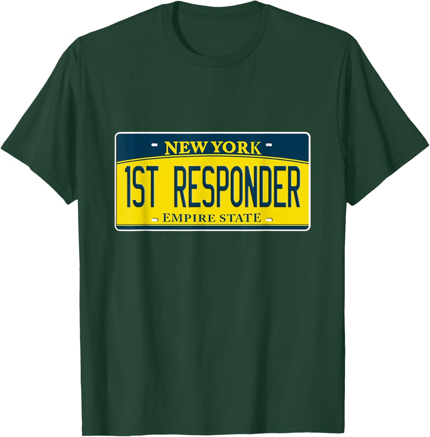 First Responder New York NY USA Fire Police Department EMS T-Shirt - T-Shirt | Forest