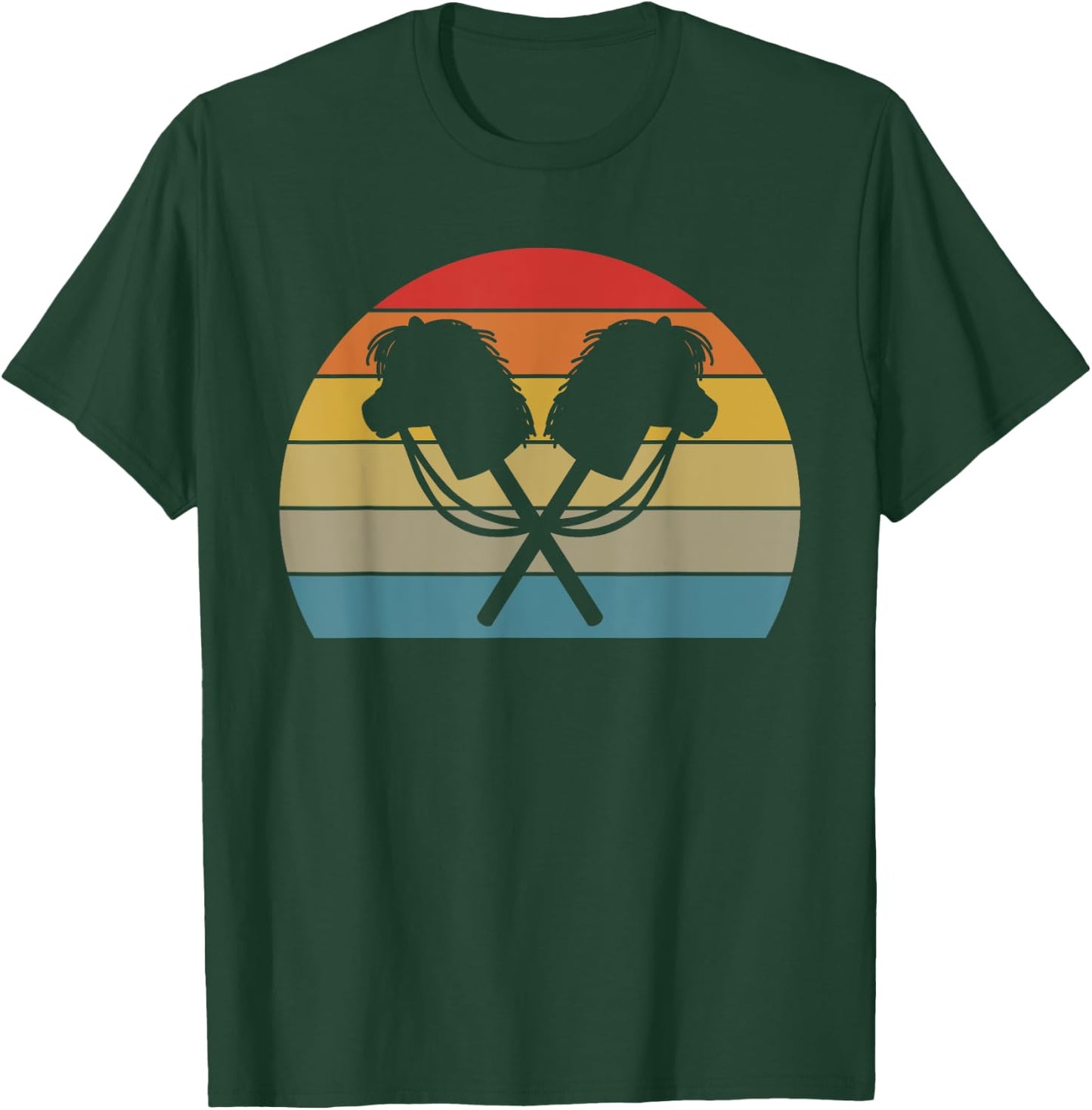 Retro Hobby Horse I Hobby Horsing Horse T-Shirt - T-Shirt | Forest