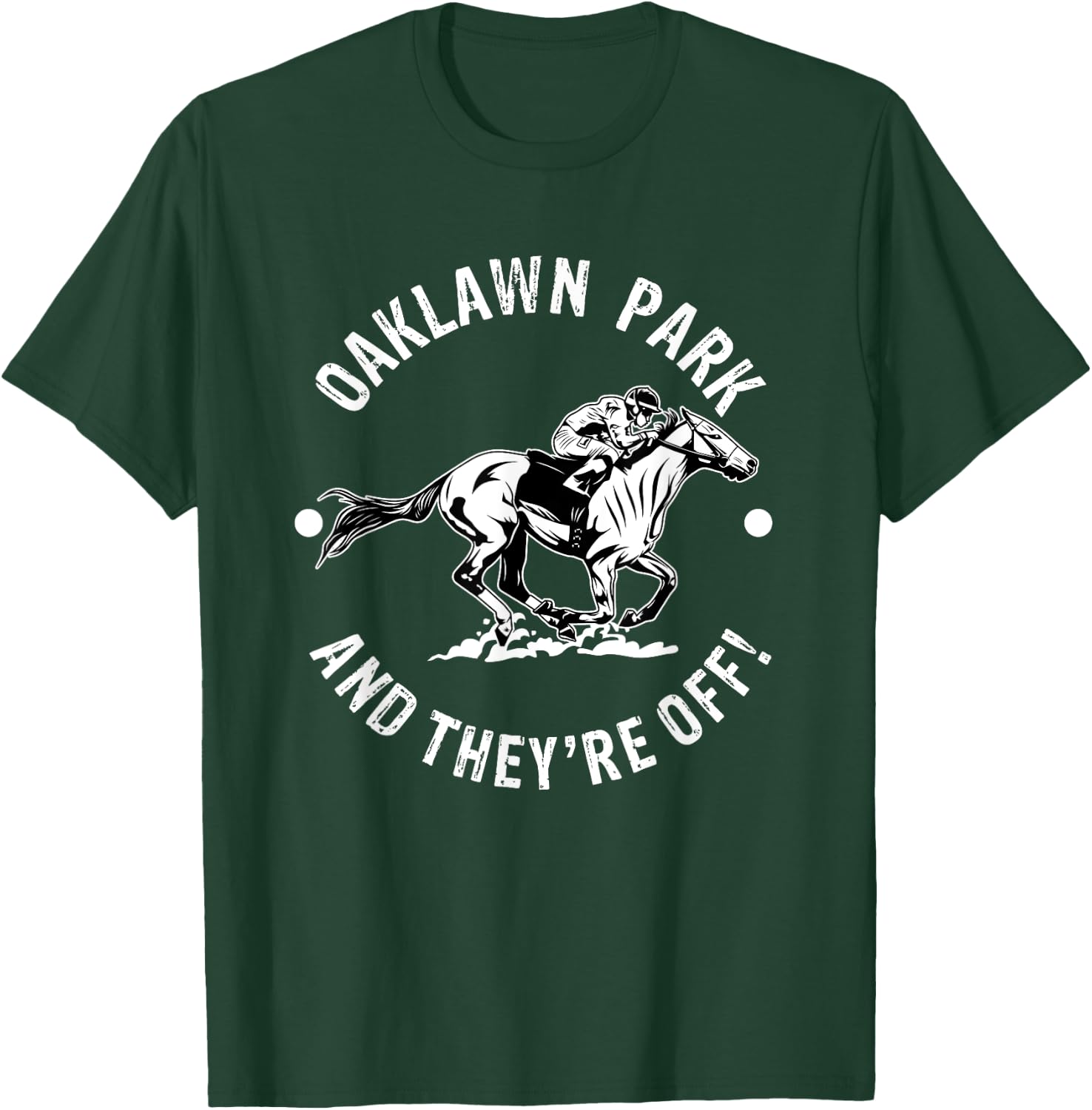 Horse Racetrack Designs Oaklawn Park AR Derby - Men's 3X-Large Black Short Sleeve Horse Racing Fan Equestrian AR Derby T-Shirt - T-Shirt | Forest