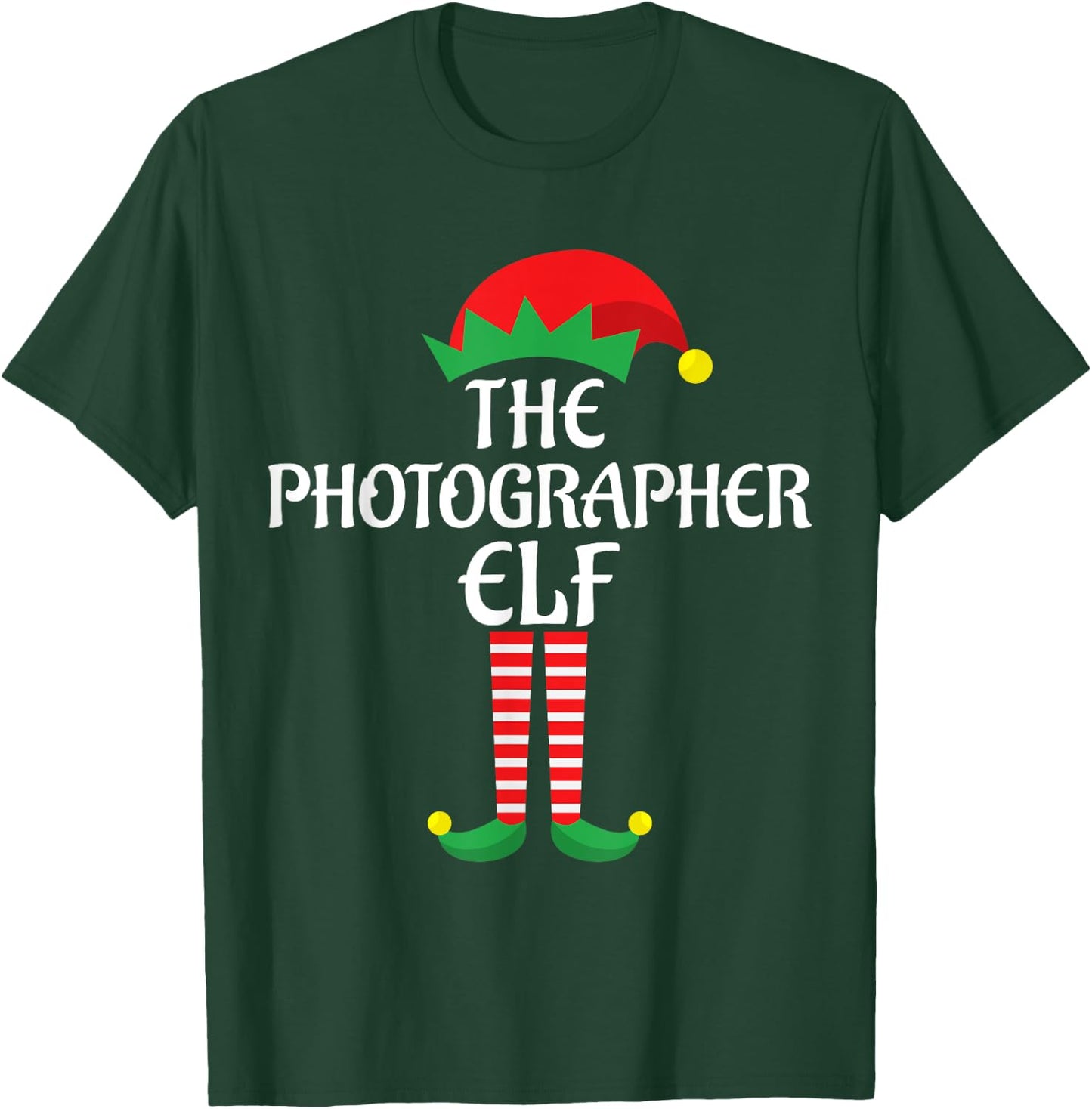 Photographer Elf Christmas Theme Family Group Matching Xmas T-Shirt - T-Shirt | Forest