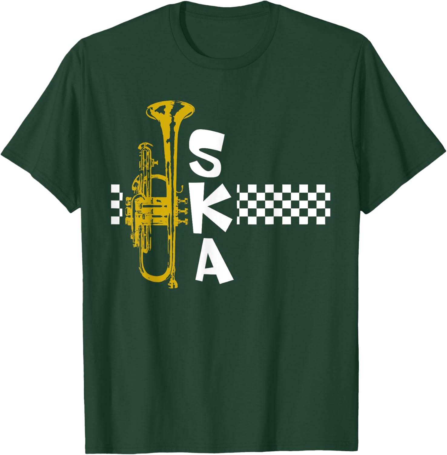 SKA Trumpet and Squares T-Shirt - T-Shirt | Forest