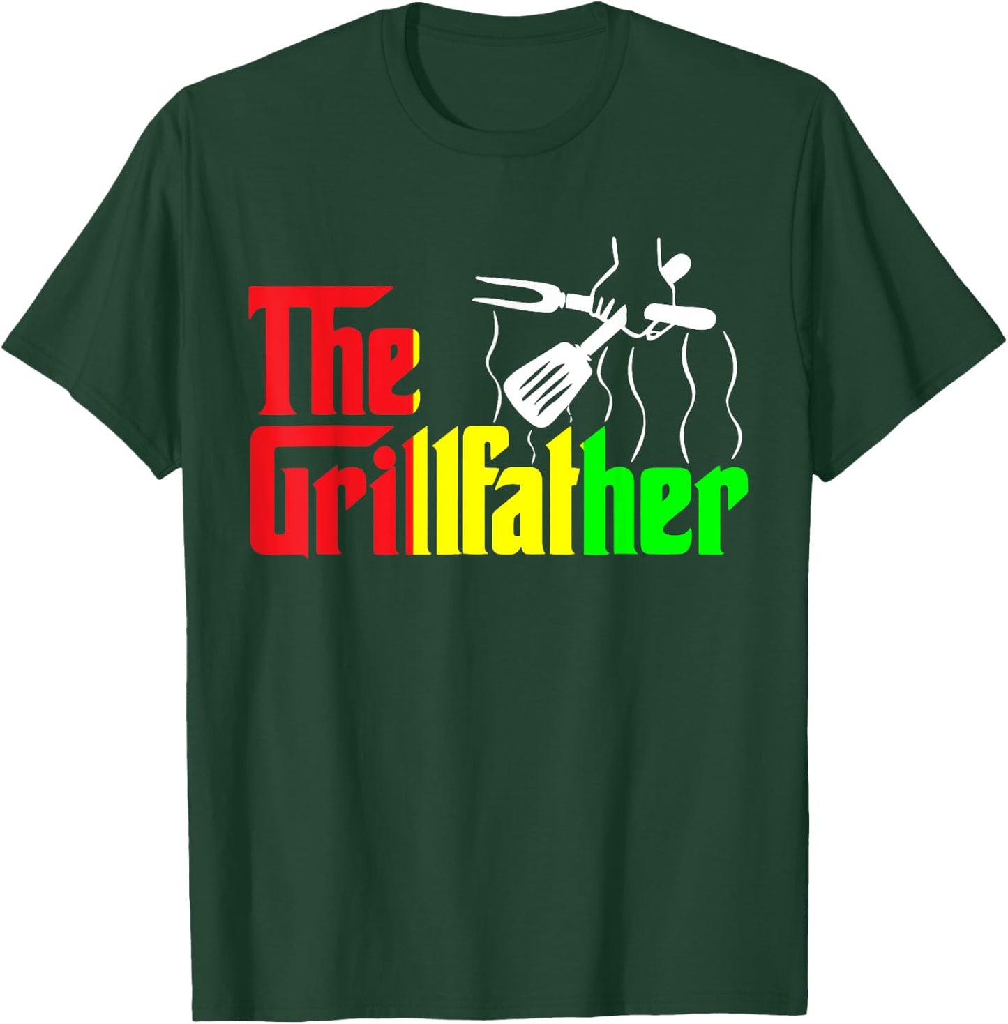 The Grill-father Juneteenth Funny BBQ Chef African American T-Shirt - T-Shirt | Forest