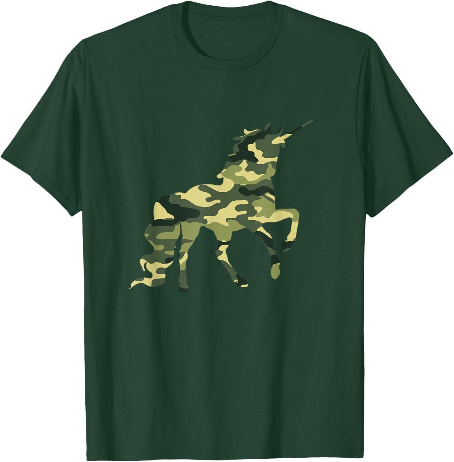 Funny Military Unicorn Gift Cute Camo Graphic Army Unicorn T-Shirt - T-Shirt | Forest