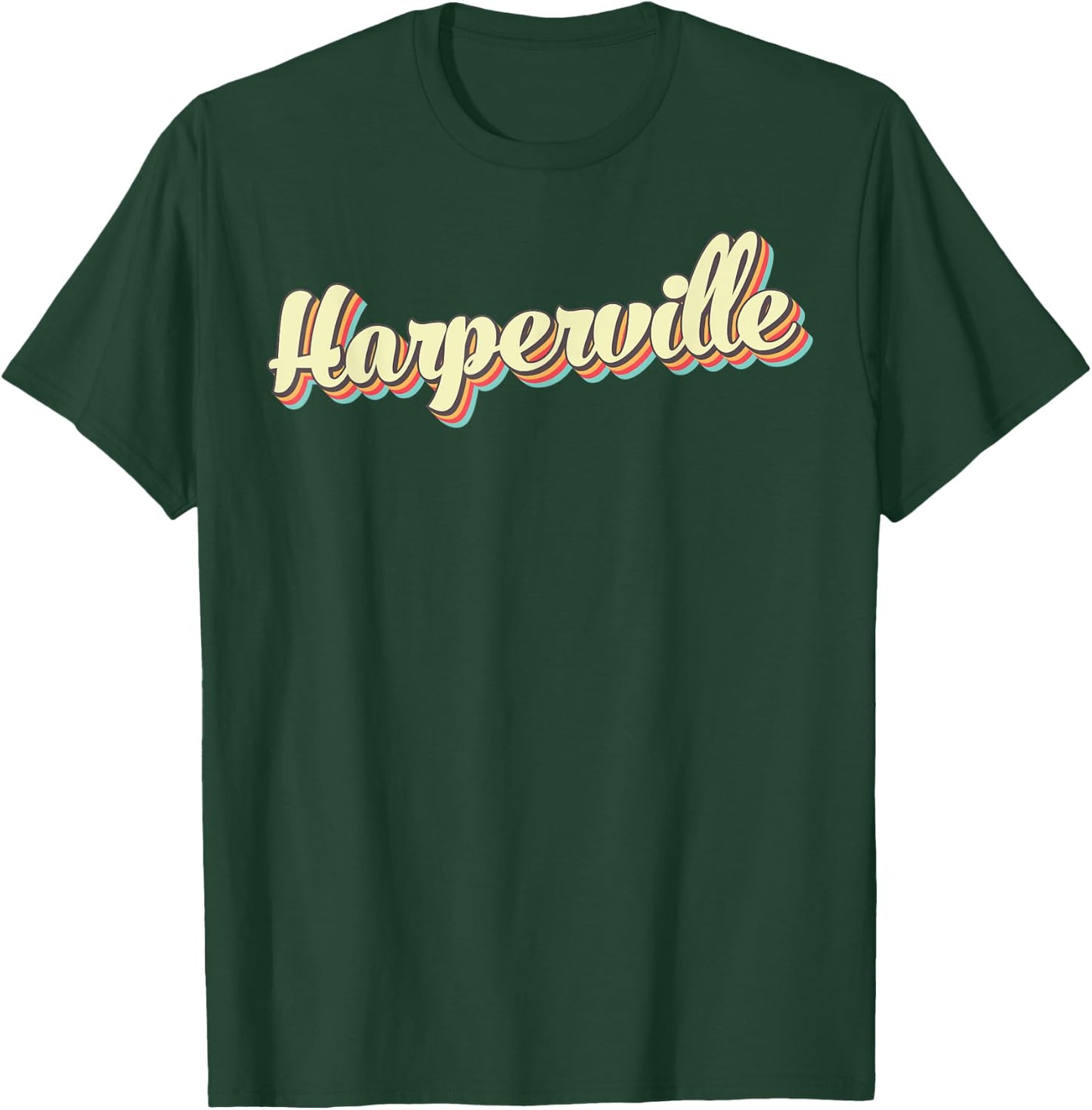Harperville Retro Art Baseball Font Vintage T-Shirt - T-Shirt | Forest