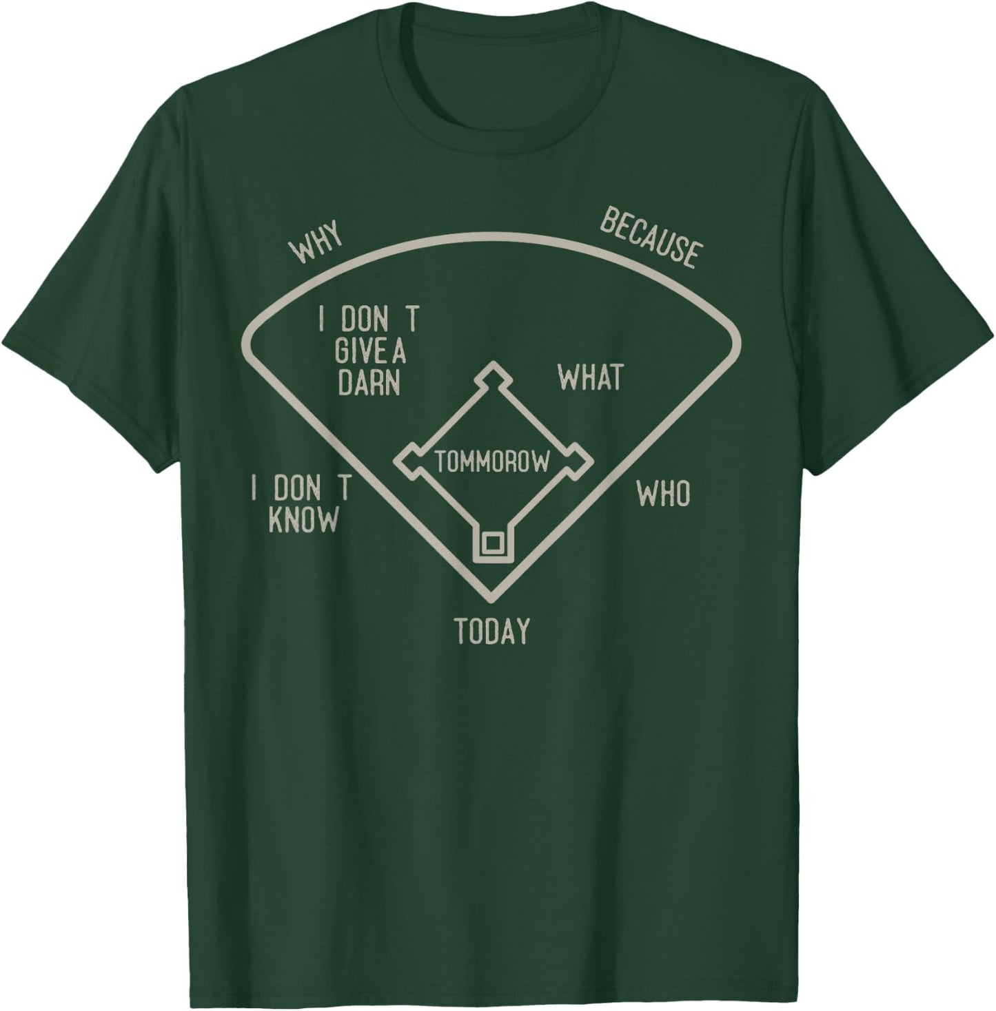 Who's on First, Funny Baseball Positions Names T-Shirt - T-Shirt | Forest