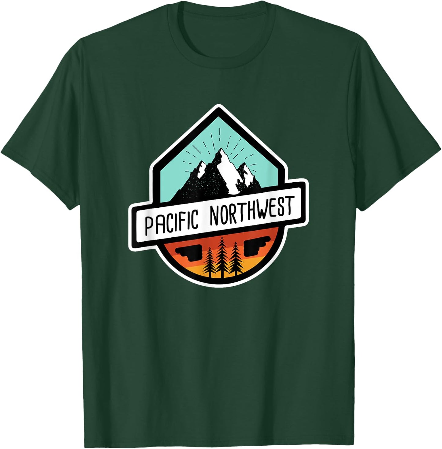 PNW Pacific Northwest Mountain Trees T Shirt T-Shirt - T-Shirt | Forest