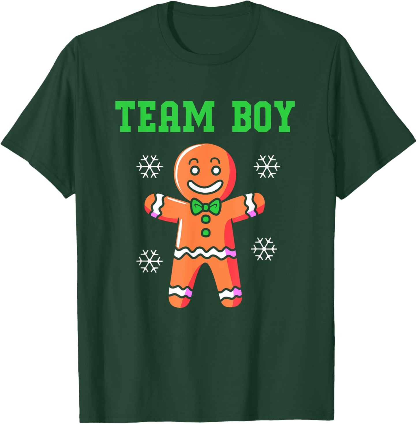 Christmas Gingerbread Man Team Boy Gender Reveal T-Shirt - T-Shirt | Forest