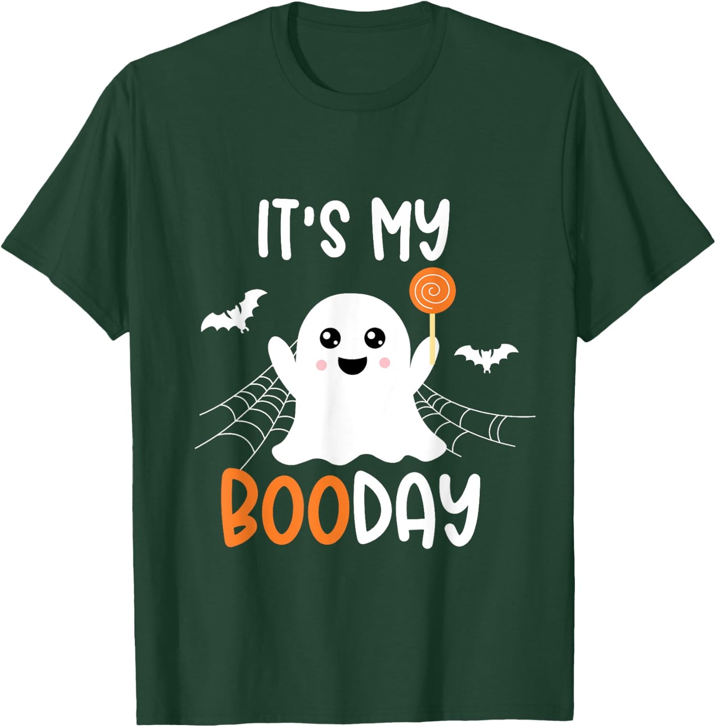 Its My Boo Day Cute Halloween Birthday Ghost Boy Girl Kids T-Shirt - T-Shirt | Forest