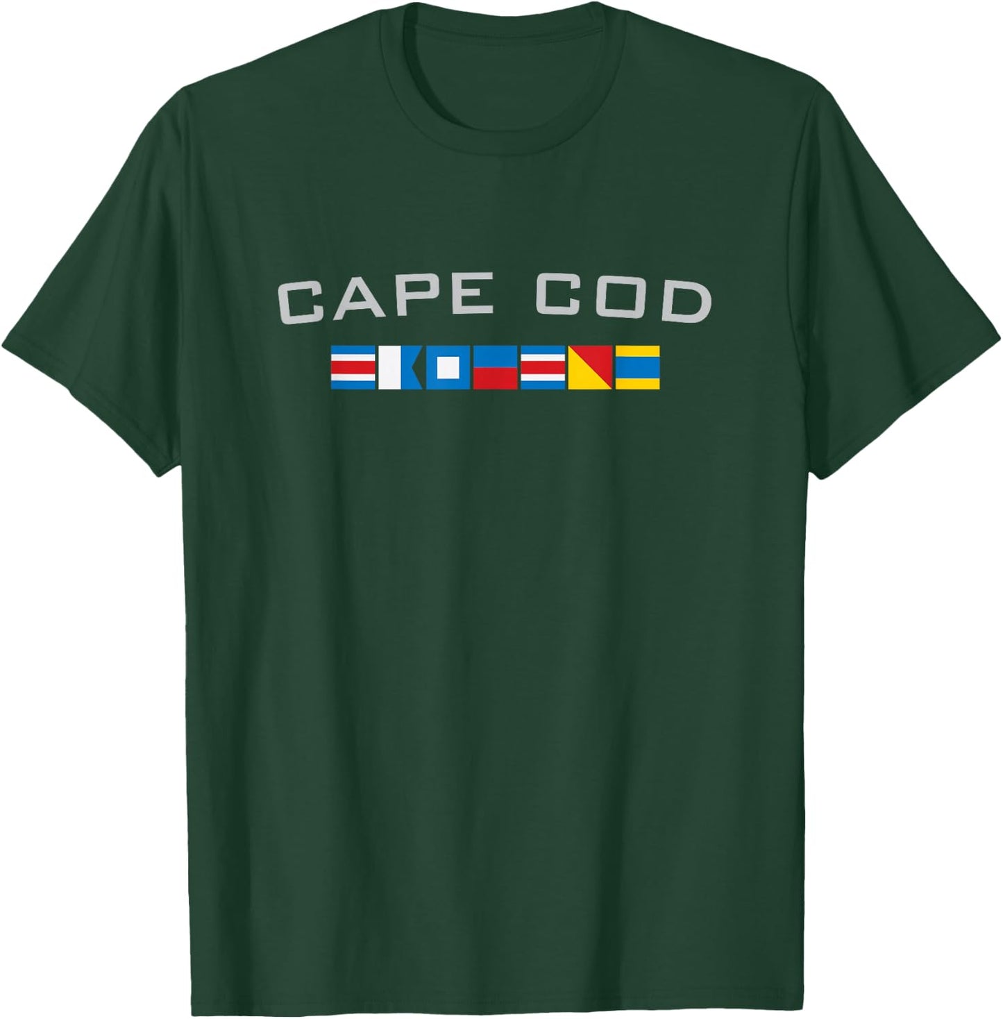 Cape Cod Massachusetts Souvenir Nautical Flags T-Shirt - T-Shirt | Forest