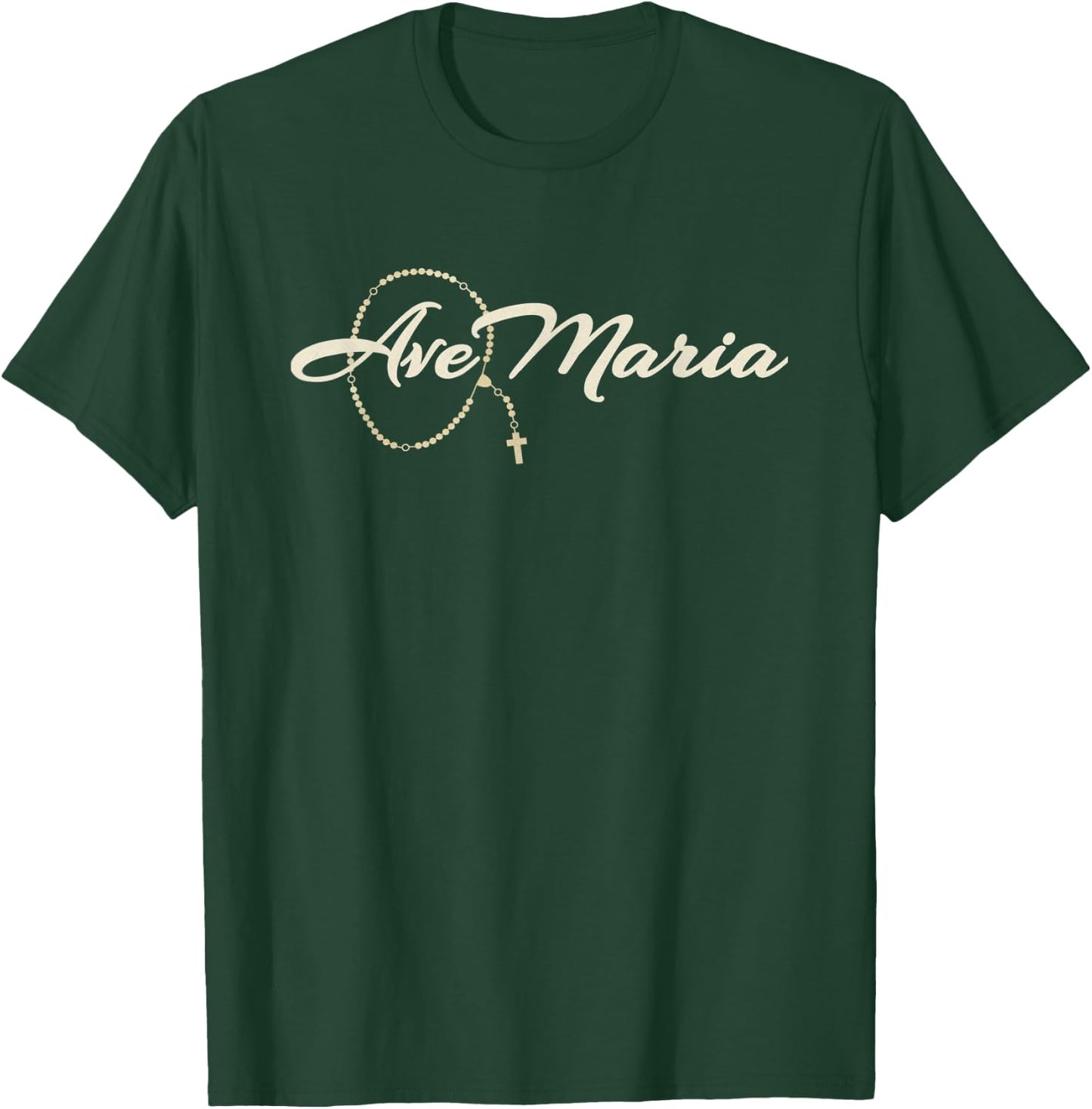 Ave Maria Rosary T-Shirt - T-Shirt | Forest