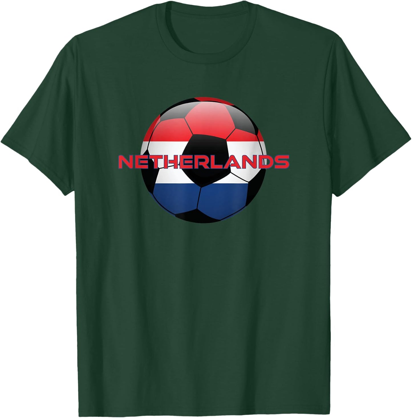 Netherlands National Flag Holland European Dutch Soccer Ball T-Shirt - T-Shirt | Forest