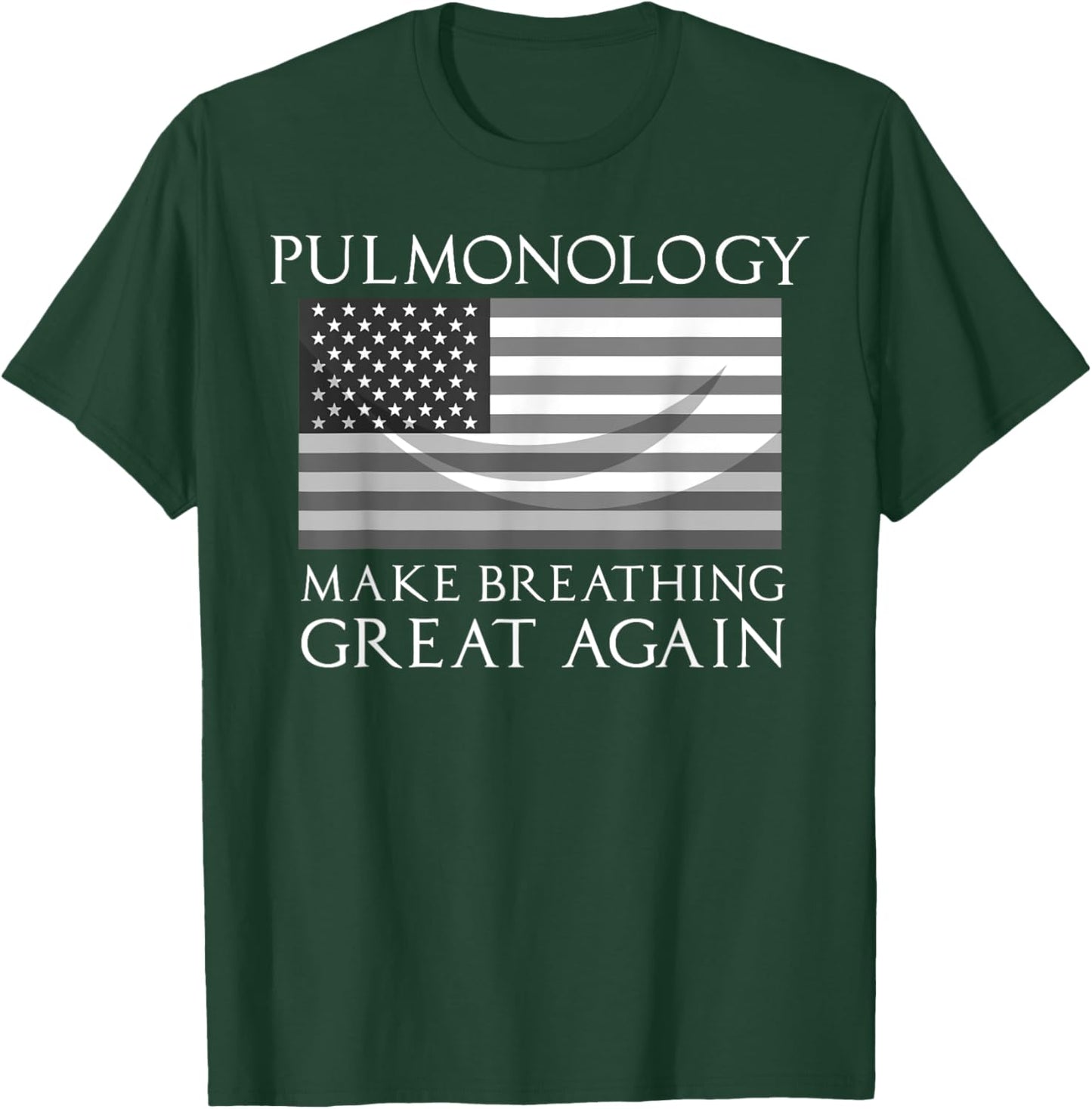 Funny Pulmonologist Gift Cool Pulmonology US Flag Doctors T-Shirt - T-Shirt | Forest