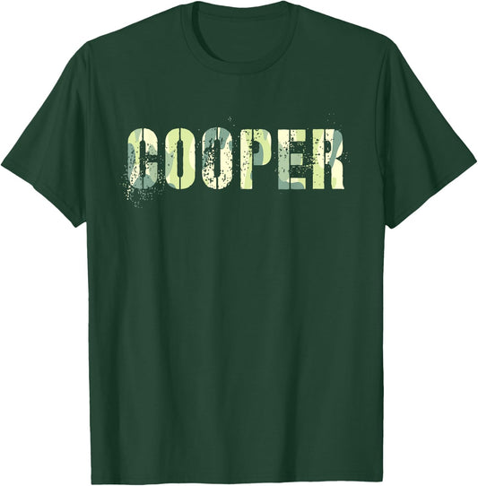 Personalized Name COOPER Camo Boy Military Birthday Father T-Shirt - T-Shirt | Forest