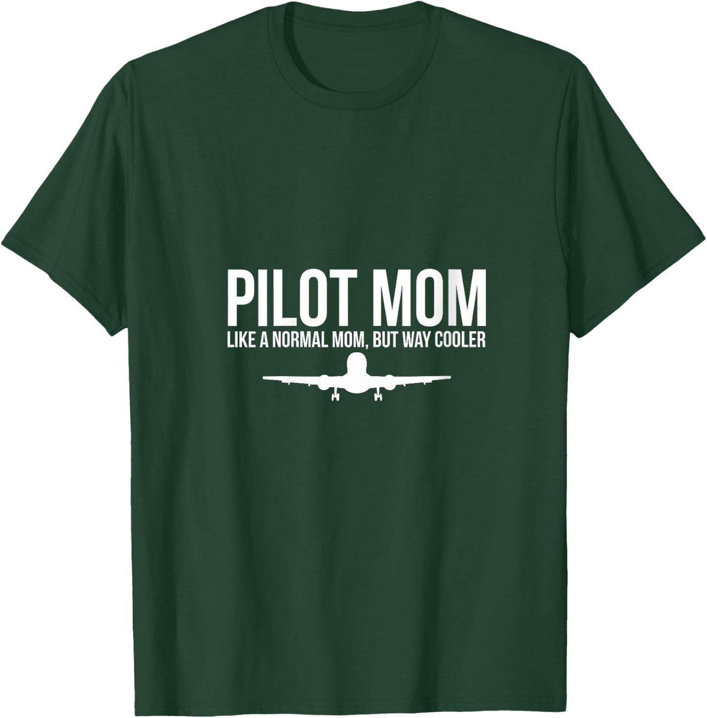 Women's Pilot Mom Like Normal Mom But Way Cooler Airplane V-Neck T-Shirt - T-Shirt | Forest