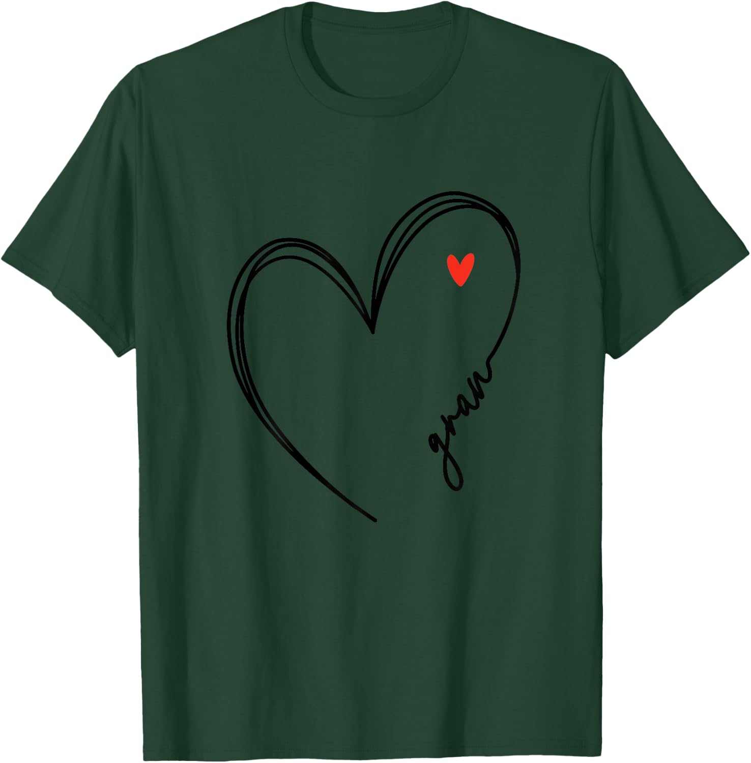 Cute Gran With Heart Girl Women Girls Mom Mothers Day T-Shirt - T-Shirt | Forest