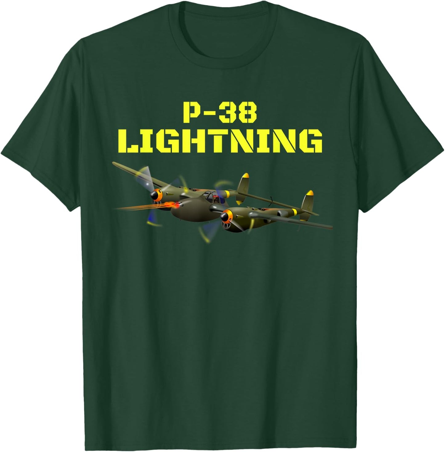 The great twin engine, P-38 Lightning Aviation . T-Shirt - T-Shirt | Forest