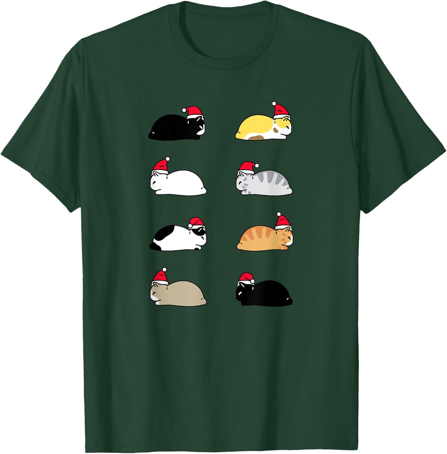 Sleeping Christmas Cats Pets Kittys Kitten T-Shirt - T-Shirt | Forest