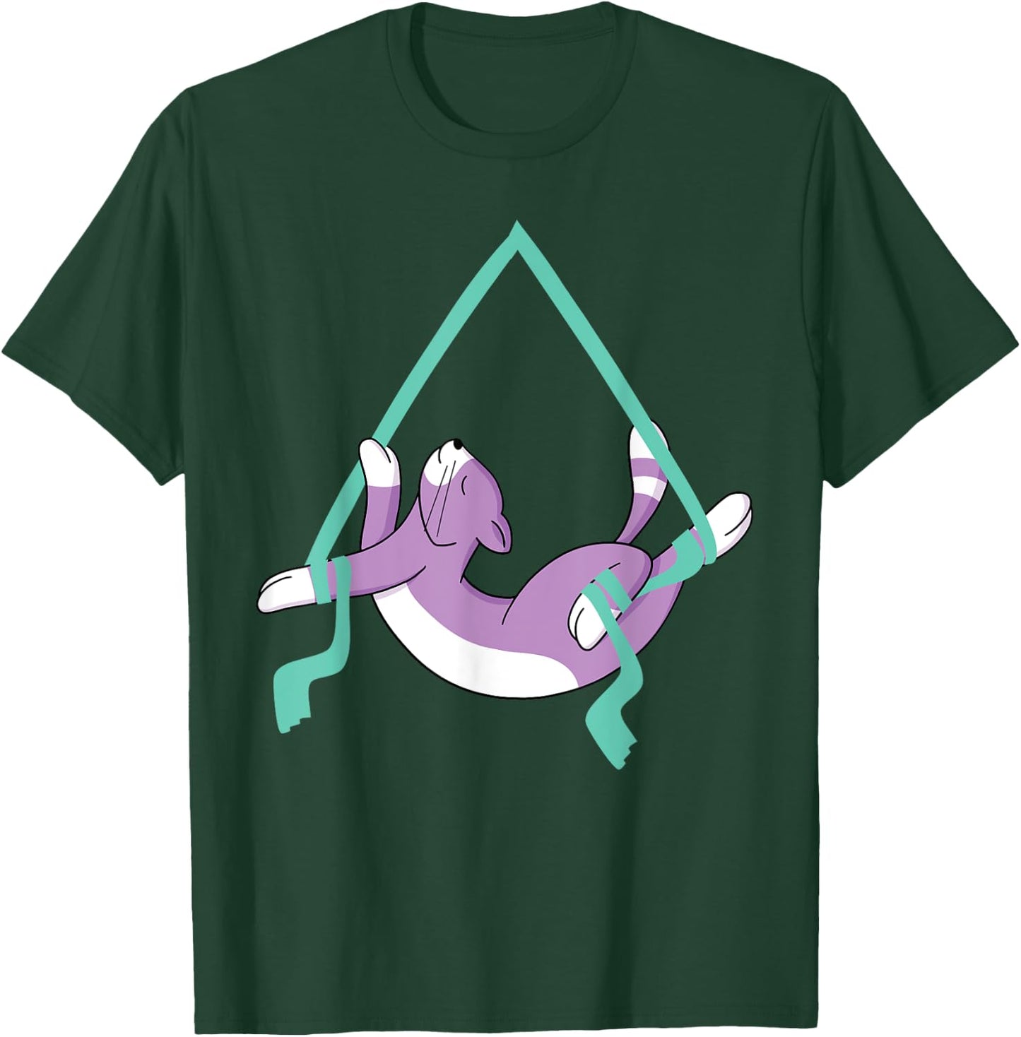 Aerialist Cat Aerial Profession Yoga Fitness Women Girls Kids T-Shirt - T-Shirt | Forest