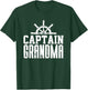 Captain Grandma Funny Family Sailing Boat Lover Ship Wheel T-Shirt - T-Shirt | Forest