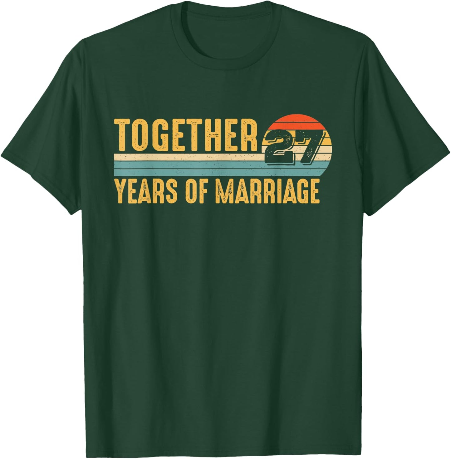 27 Year Wedding 27th Anniversary for Couple Husband Wife T-Shirt - T-Shirt | Forest
