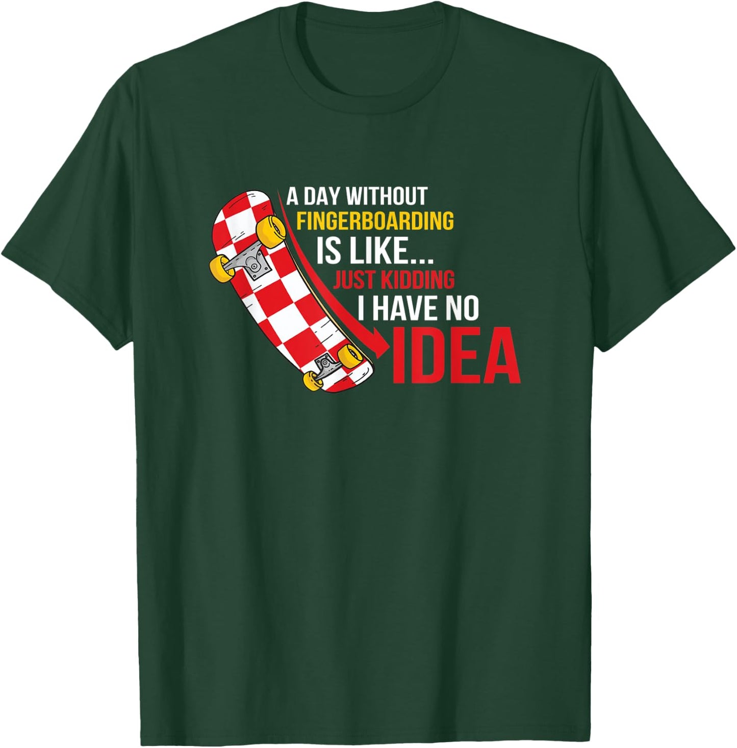 Fingerboard Tricks Skateboard Fingerboarding Ramps Park T-Shirt - T-Shirt | Forest
