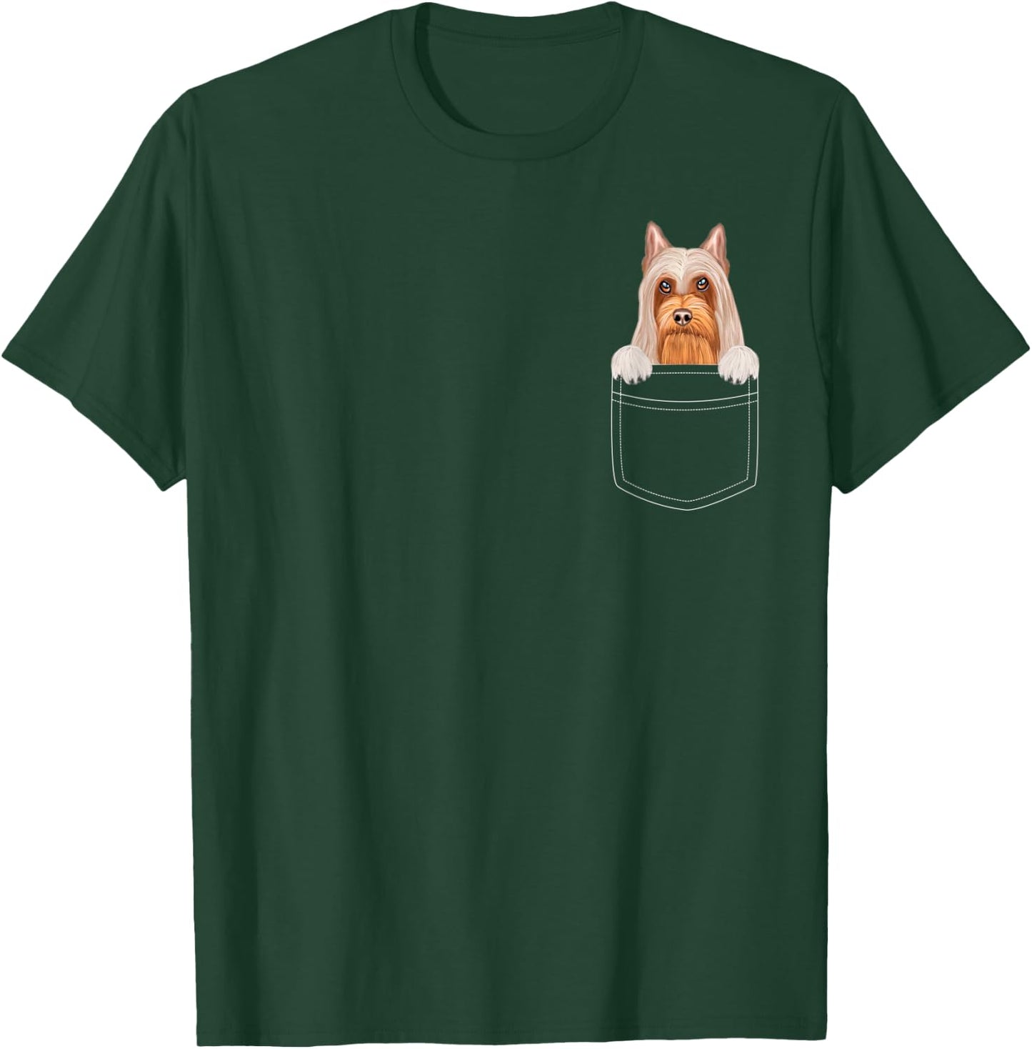Silky Terrier Dog In Pocket Funny Dog Lover T-Shirt - T-Shirt | Forest