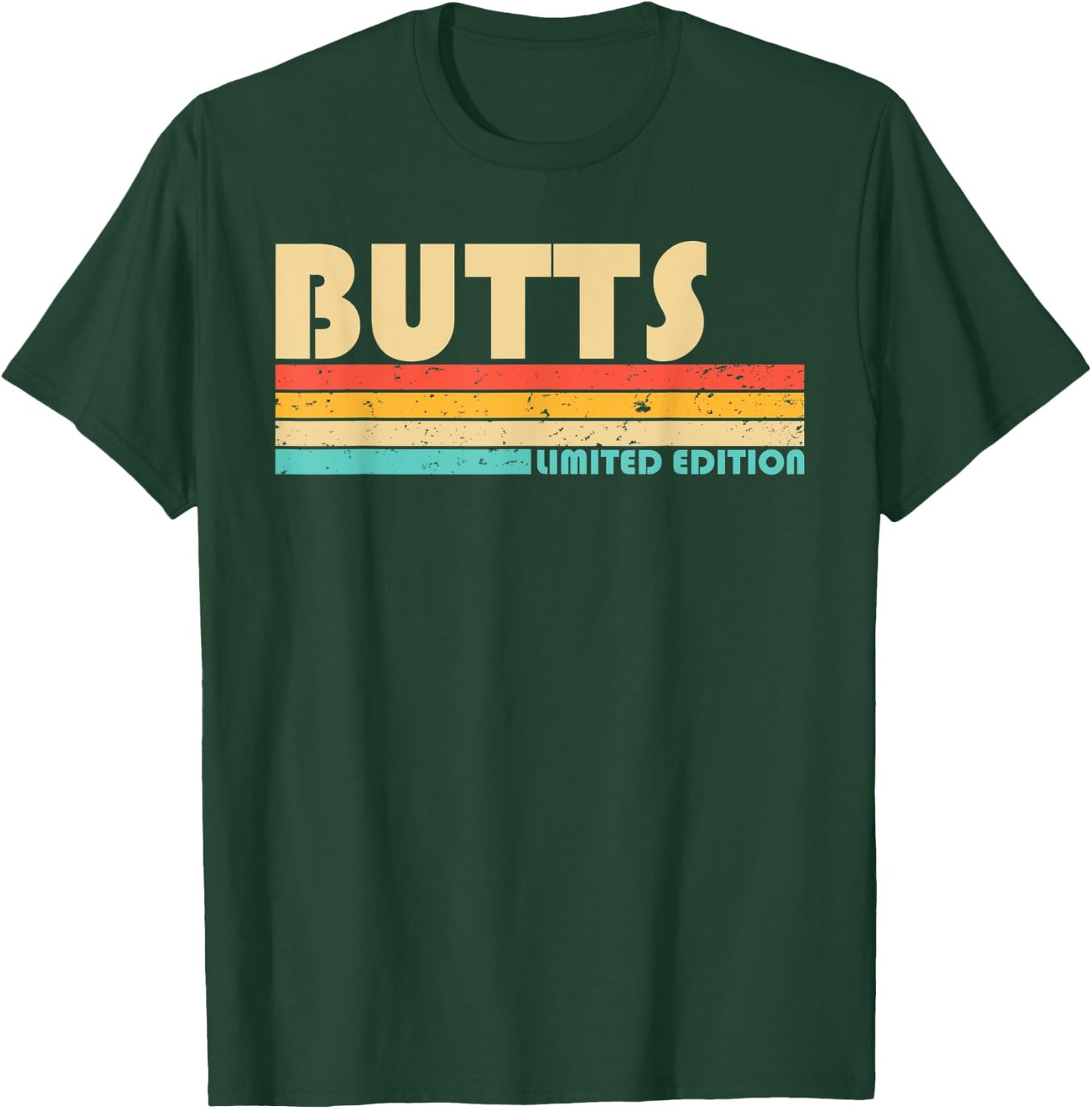 BUTTS Surname Funny Retro Vintage 80s 90s Birthday Reunion T-Shirt - T-Shirt | Forest