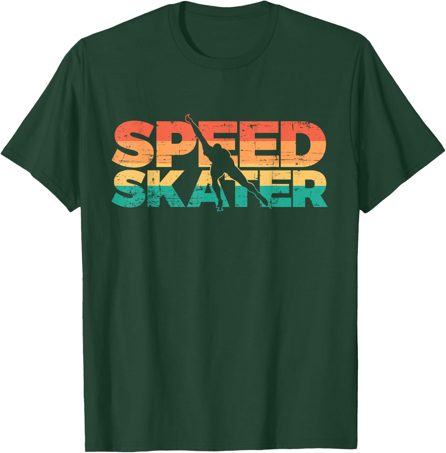 Retro Speed Skater Ice Skating T-Shirt - T-Shirt | Forest