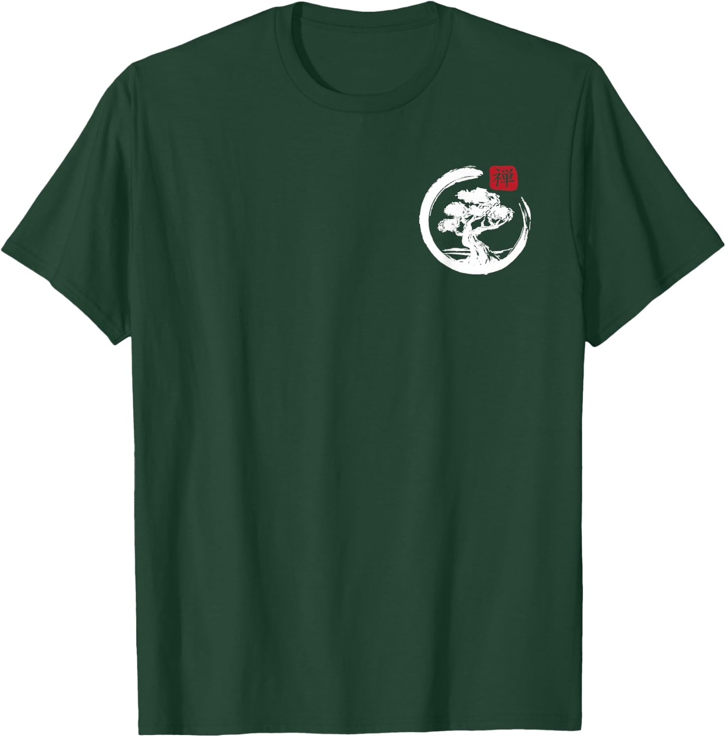 Japanese Enso Circle Bonsai Tree Zen Master Buddha T-Shirt - T-Shirt | Forest