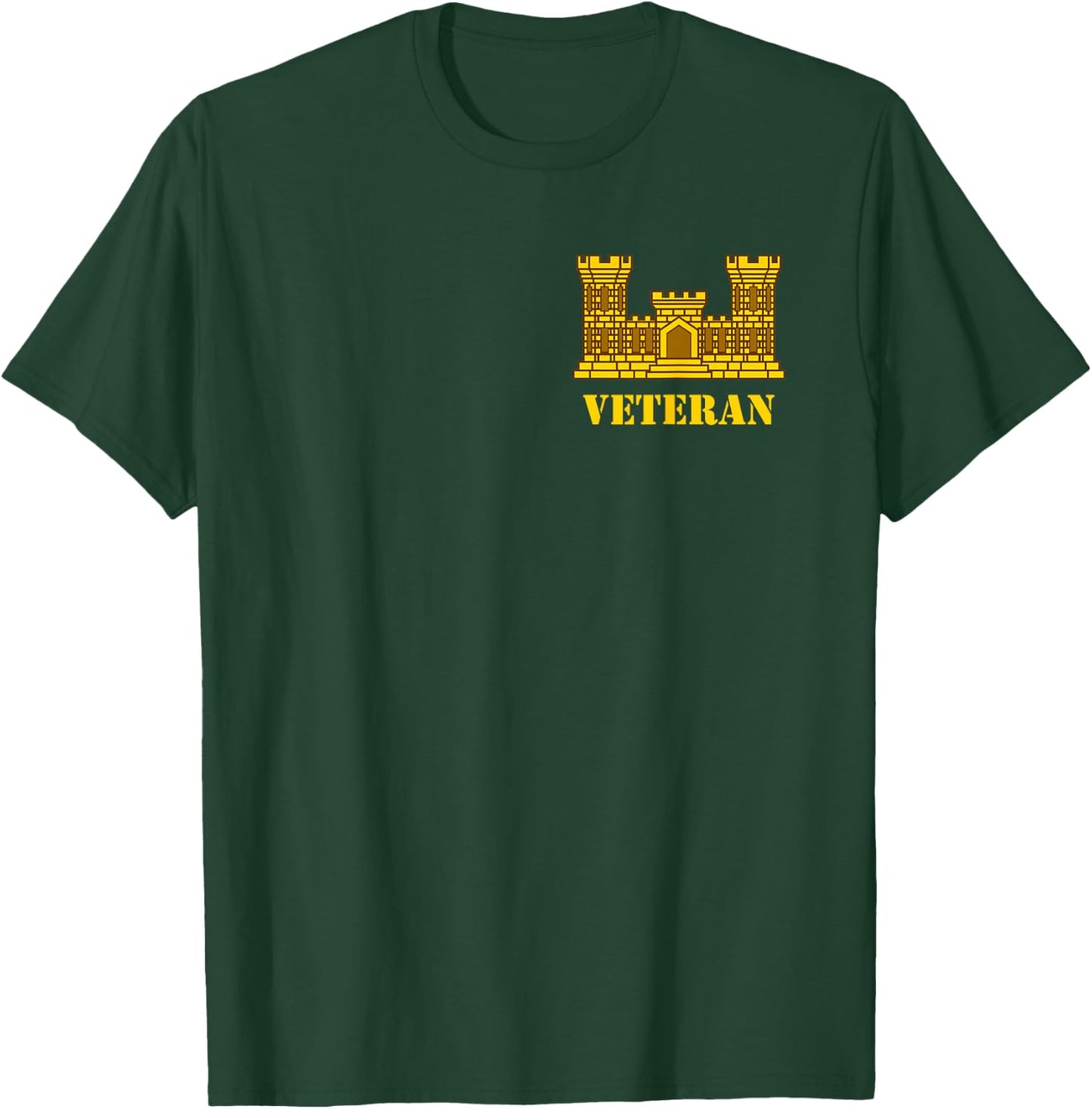 Custom Army Designs US Army Engineer Veteran - Corps of Engineers - 12B T-Shirt - T-Shirt | Forest