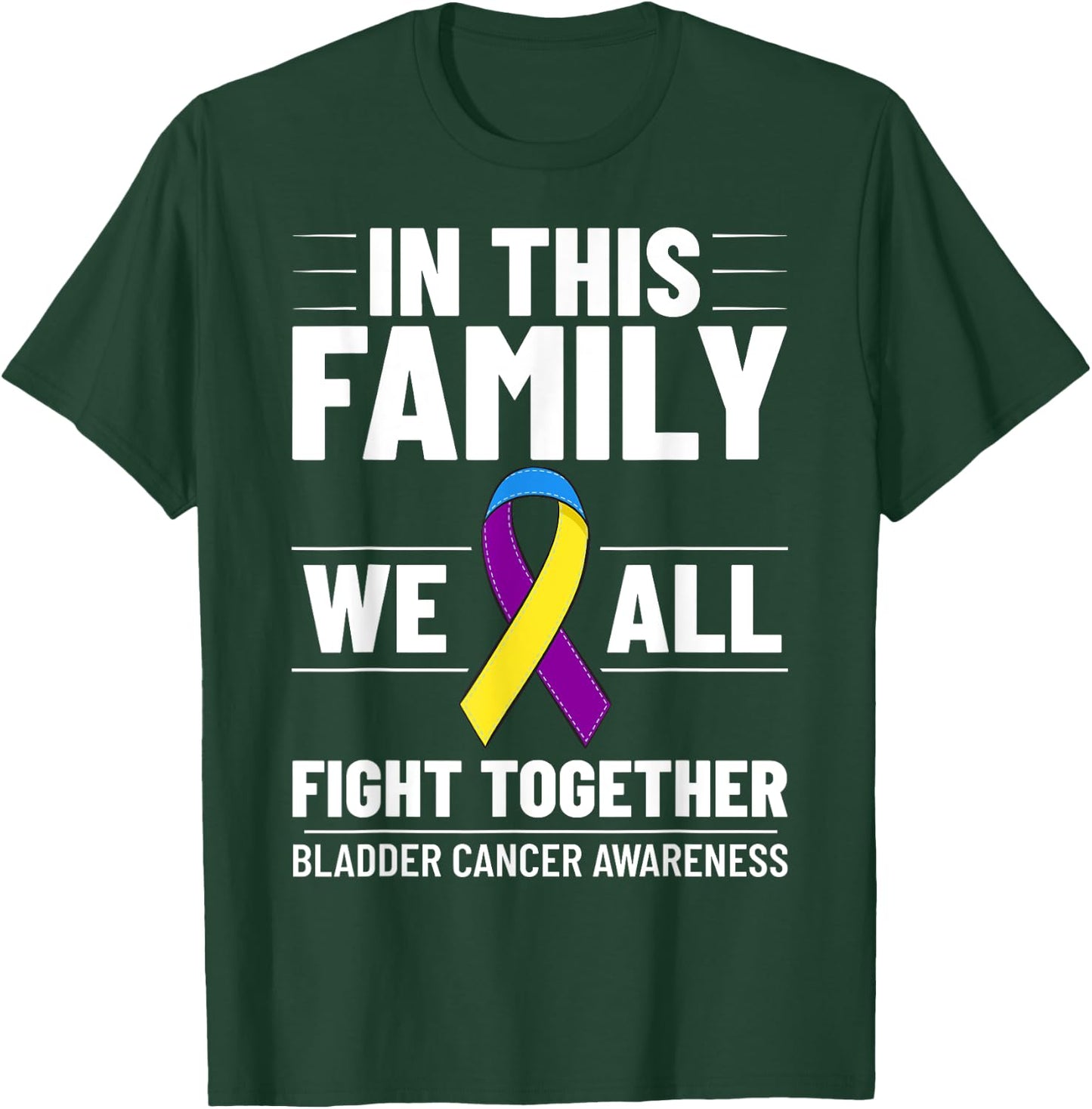 Bladder Cancer Ribbon Awareness Chemo Survivor T-Shirt - T-Shirt | Forest