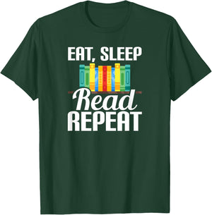 Eat, Sleep, Read Repeat T-Shirt - T-Shirt | Forest