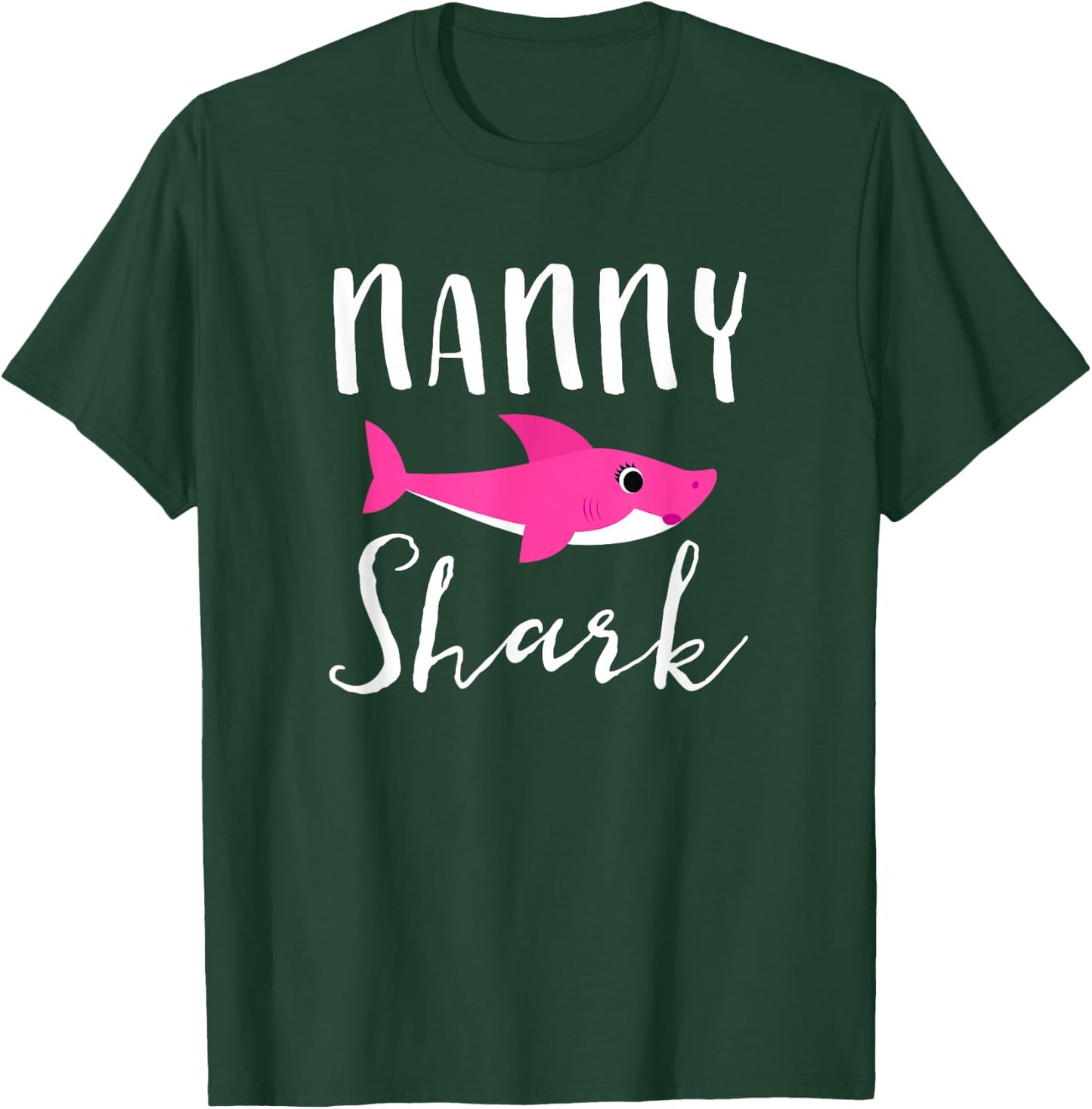 Nanny Shark Grandma Grandmother Pink Shark Graphic T-Shirt - T-Shirt | Forest