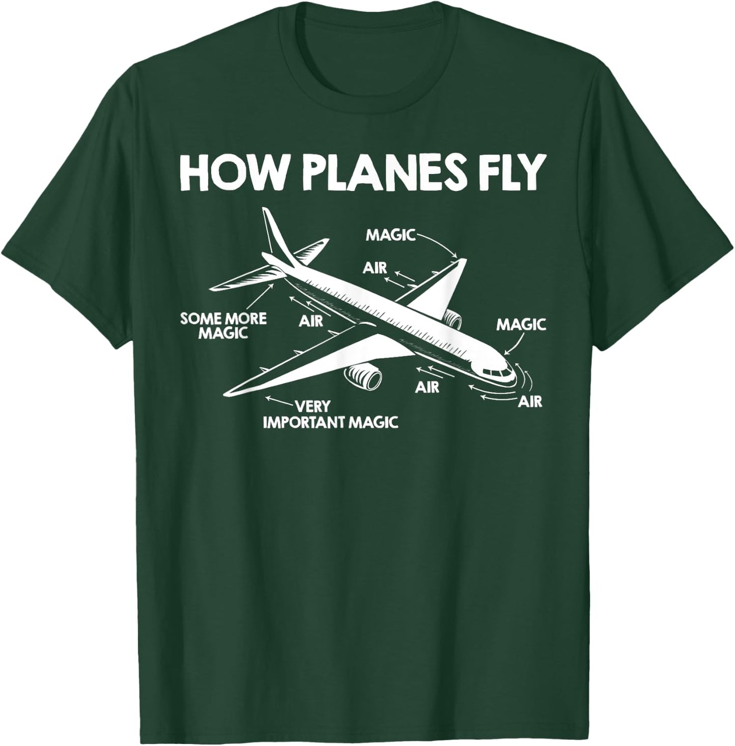 Aircraft Pilot Aerospace Engineer How Planes Fly Engineering T-Shirt - T-Shirt | Forest