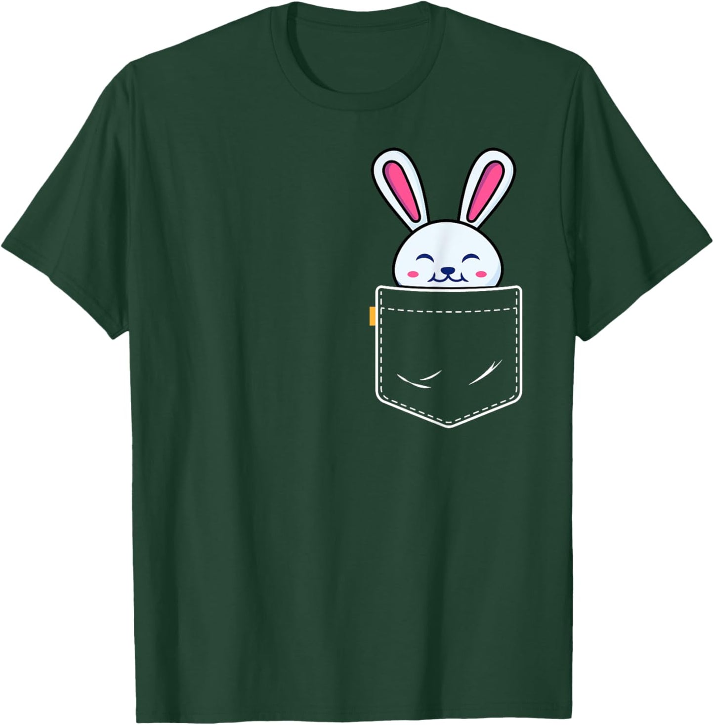 Bunny In Pocket Shirt Rabbit Lover Gifts Men Kids T-Shirt - T-Shirt | Forest