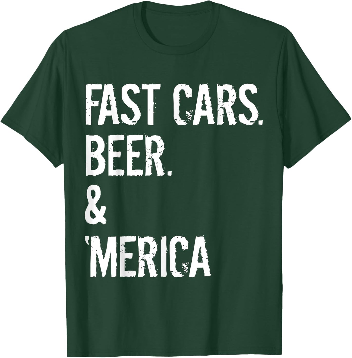 Classic Car Lover Muscle Car Dad FAST CARS BEER AMERICA T-Shirt - T-Shirt | Forest
