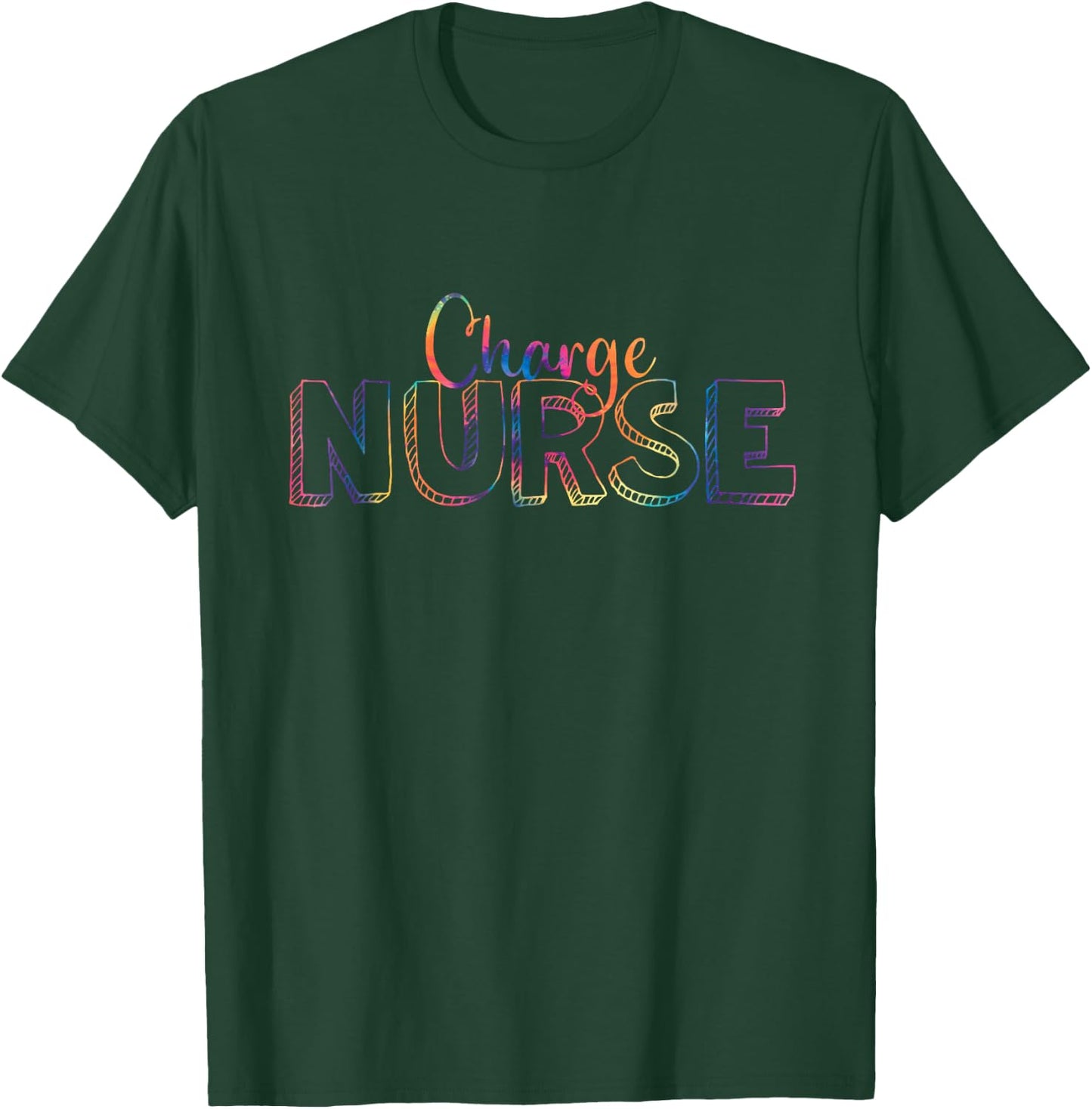 Cute Tie Dye Charge Nurse RN Graduate Nursing T-Shirt - T-Shirt | Forest