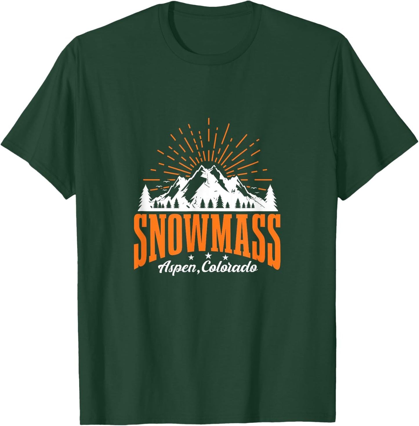 Snowmass Aspen Colorado Ski Mountain Skiing Snowboarding T-Shirt - T-Shirt | Forest