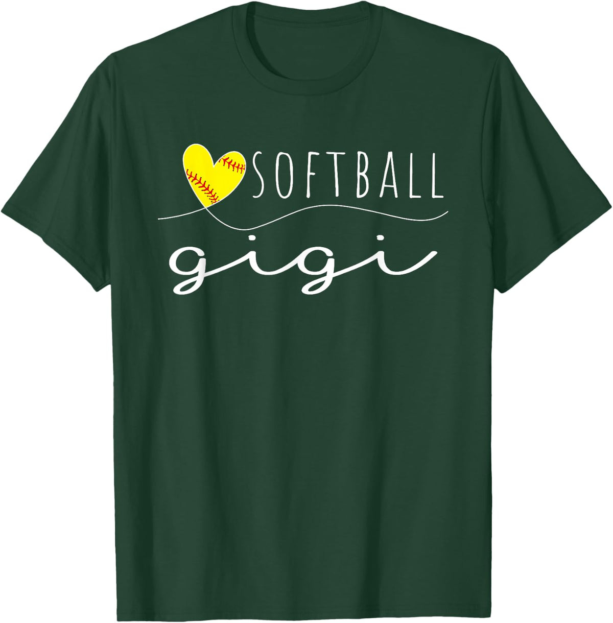 Softball Gigi Softball Heart Family Matching T-Shirt - T-Shirt | Forest