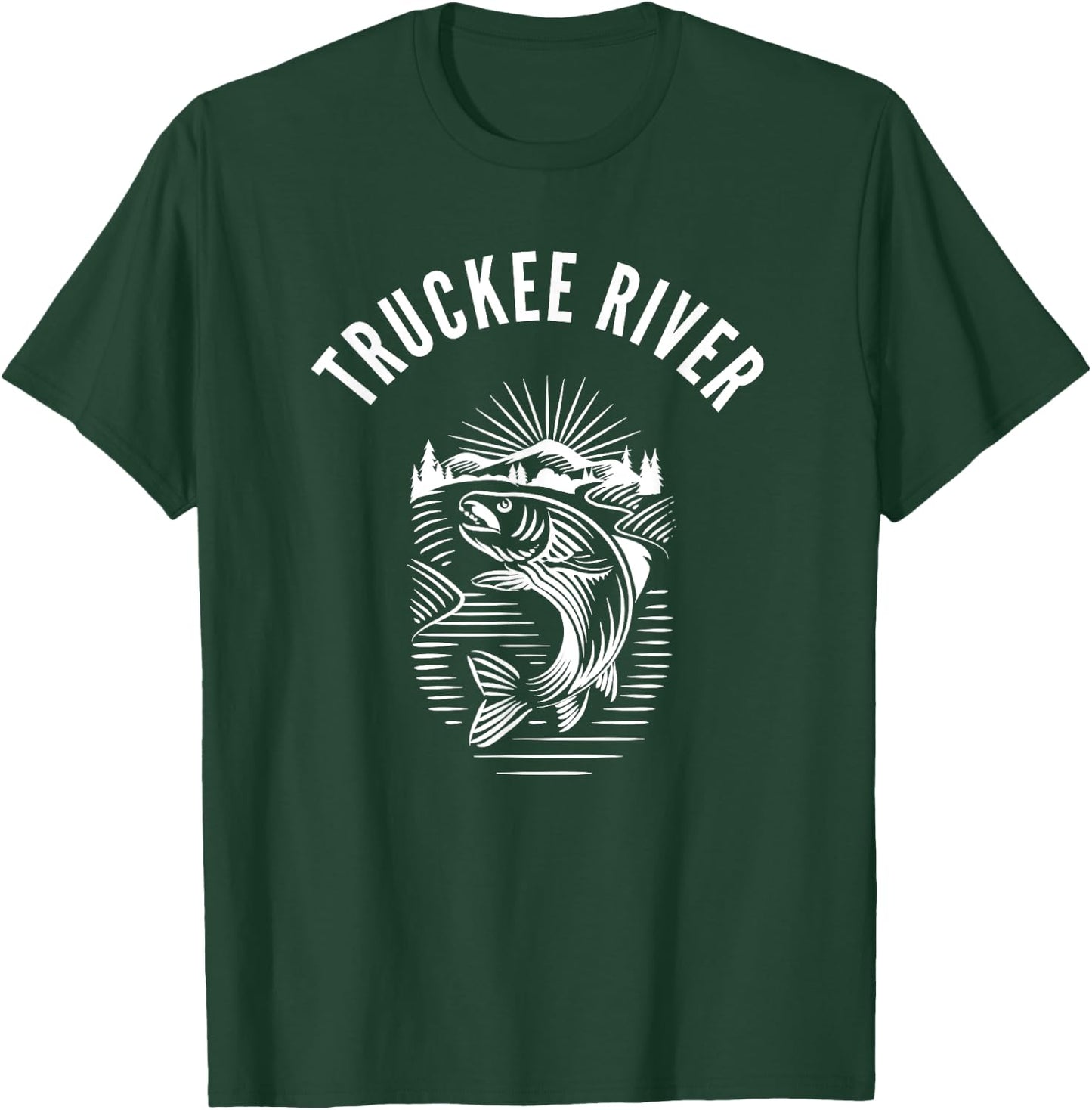 Truckee River California fishing fly fishing retro T-Shirt - T-Shirt | Forest