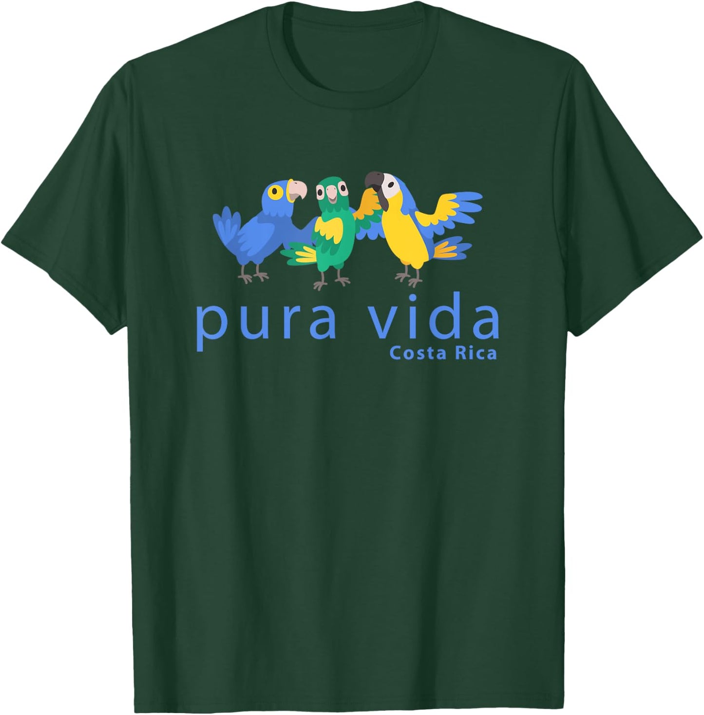 Pura Vida Parrots Costa Rica Birds T-Shirt - T-Shirt | Forest
