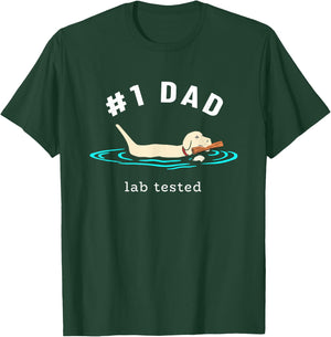Lab Dad Yellow Labrador Retriever #1 Dad Lab Tested T-Shirt - T-Shirt | Forest