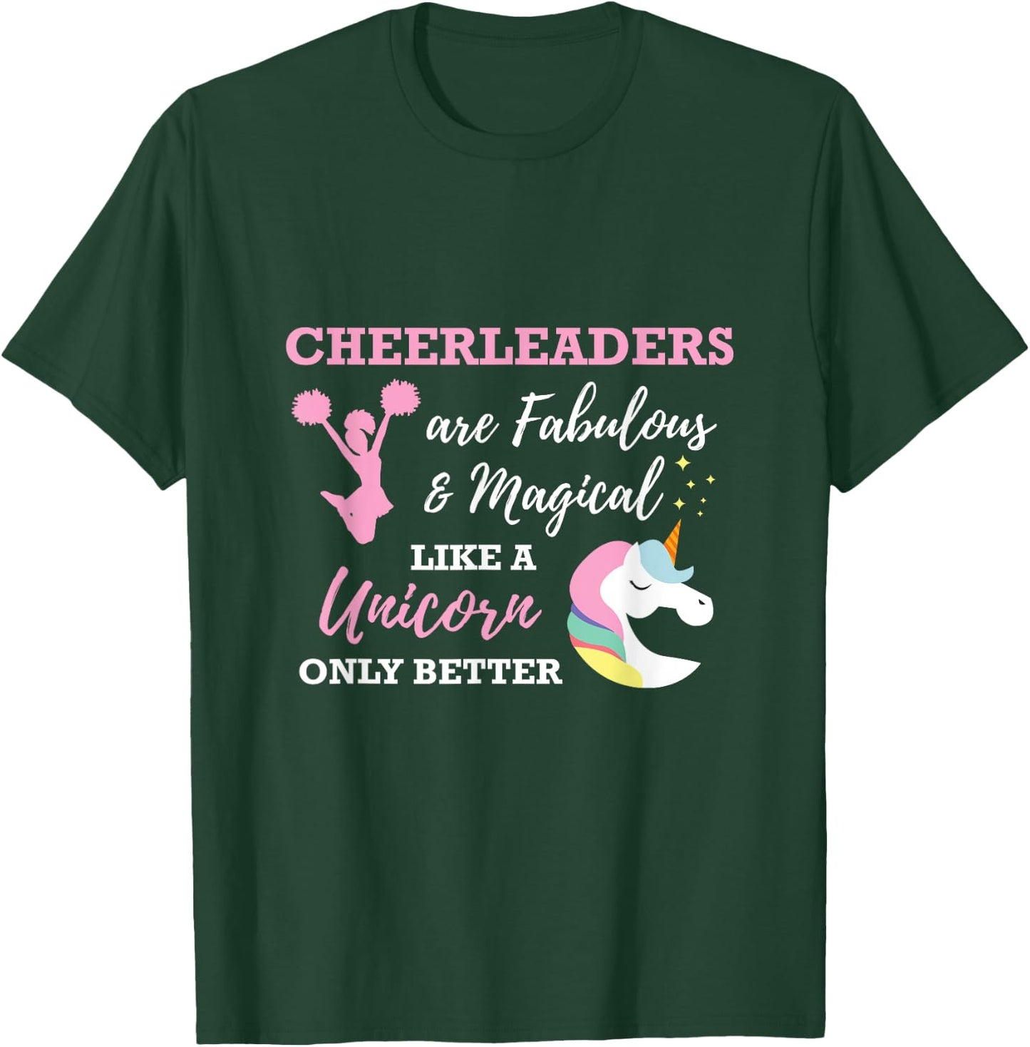 Cheerleaders Like A Unicorn Cheerleader Cheer T-Shirt - T-Shirt | Forest