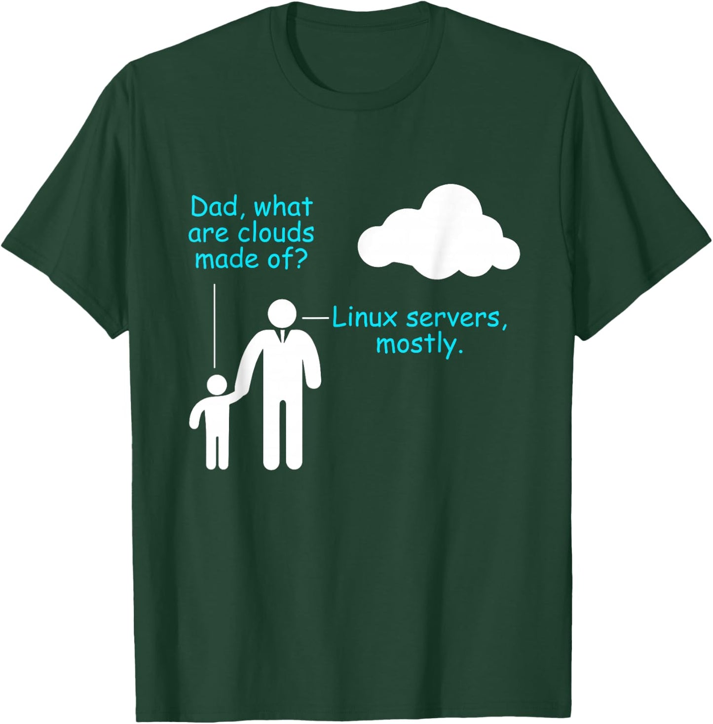Coder Software Developer Joke Cloud Linux Server Coder T-Shirt - T-Shirt | Forest