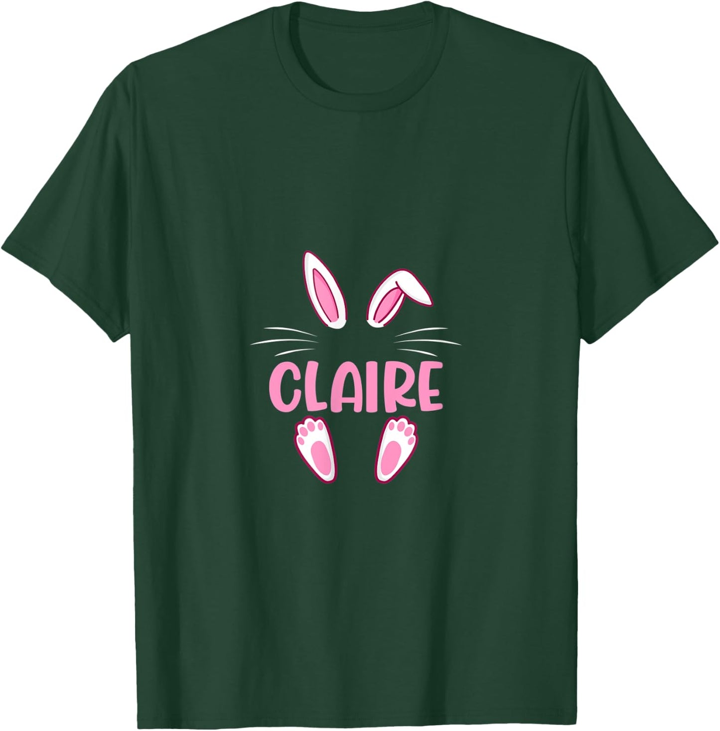 CLAIRE Easter Bunny Funny Novelty Custom Name T-Shirt - T-Shirt | Forest